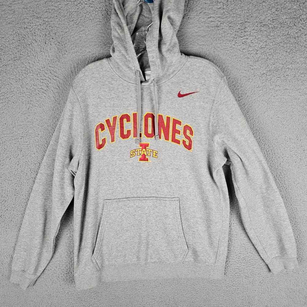 Nike Hoodie Mens Medium Grey Iowa State Cyclones Club Fleece Pullover M31777